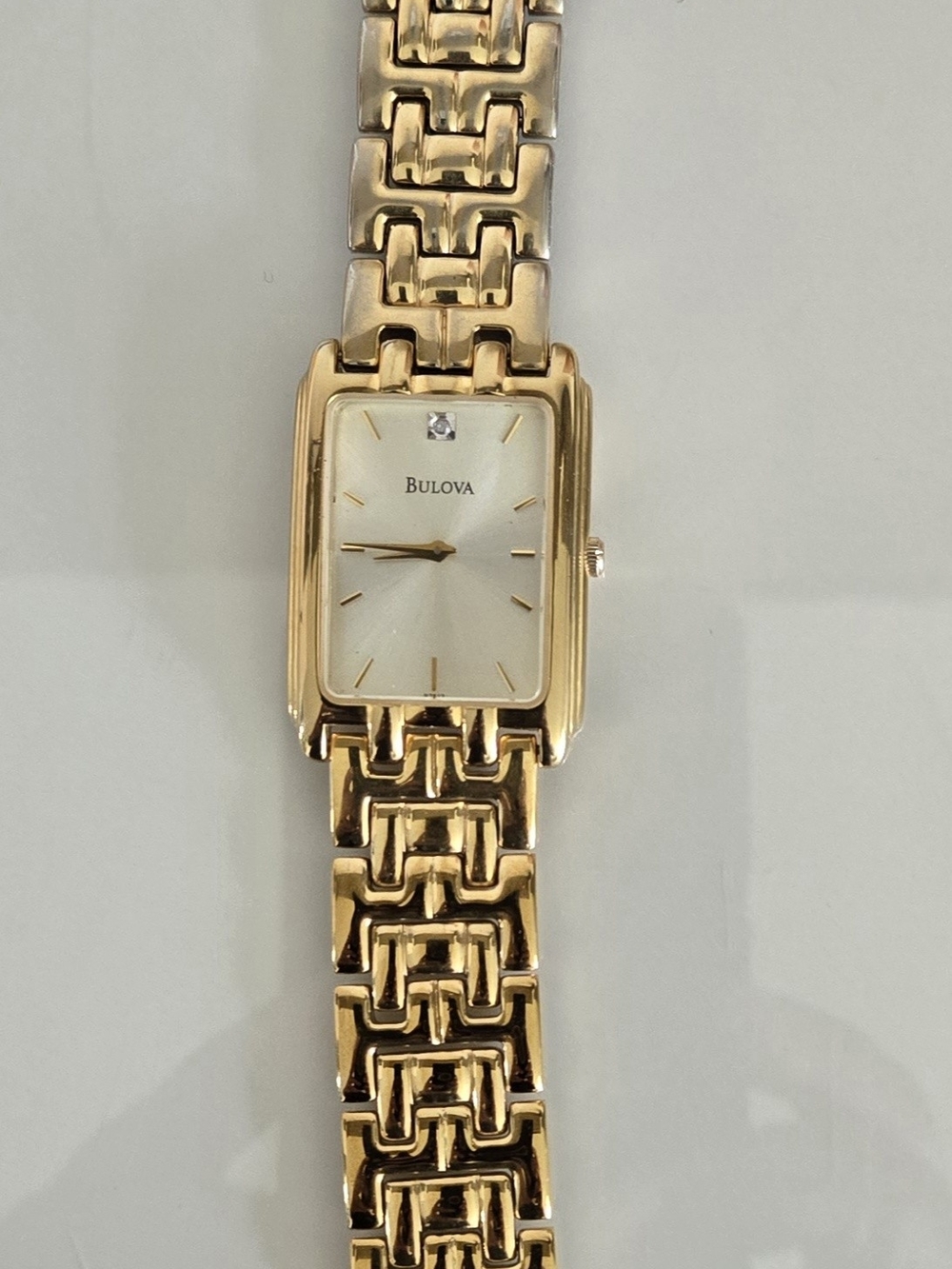 Bulova Women's Gold Tone Rectangular Bracelet Watch